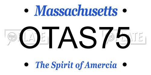 OTAS75 Massachusetts License Plate