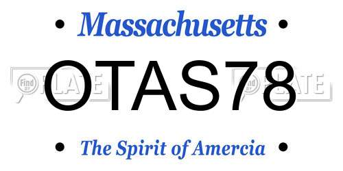 OTAS78 Massachusetts License Plate