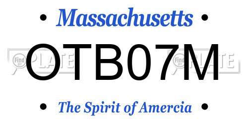 OTB07M Massachusetts License Plate