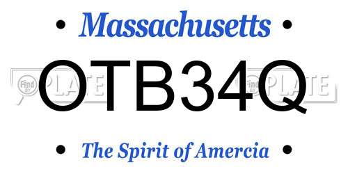 OTB34Q Massachusetts License Plate