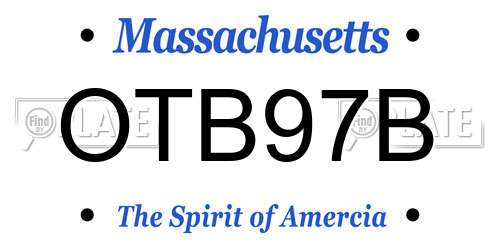 OTB97B Massachusetts License Plate