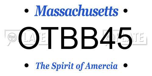OTBB45 Massachusetts License Plate
