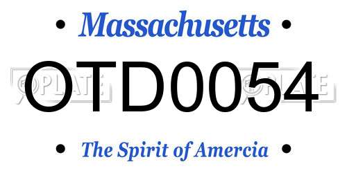 OTD0054 Massachusetts License Plate