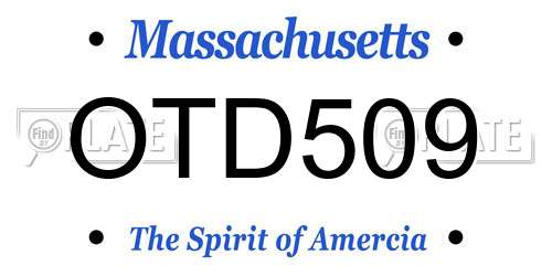 OTD509 Massachusetts License Plate
