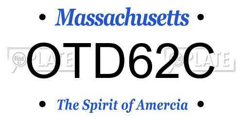 OTD62C Massachusetts License Plate