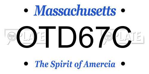 OTD67C Massachusetts License Plate