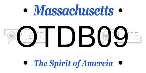 OTDB09 Massachusetts License Plate