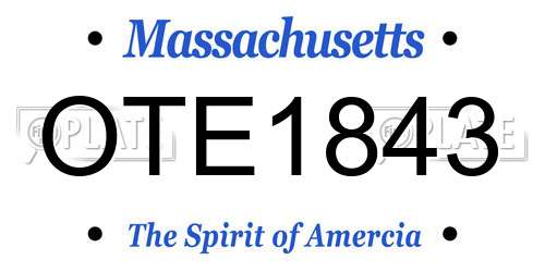 OTE1843 Massachusetts License Plate
