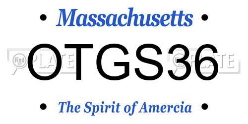 OTGS36 Massachusetts License Plate