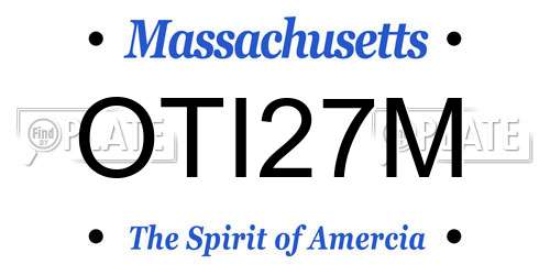OTI27M Massachusetts License Plate