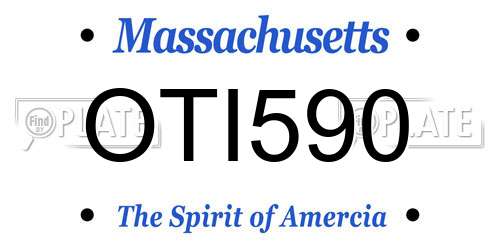 OTI590 Massachusetts License Plate