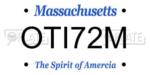 OTI72M Massachusetts License Plate