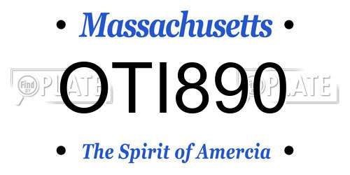 OTI890 Massachusetts License Plate