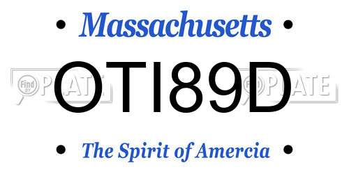 OTI89D Massachusetts License Plate