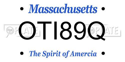 OTI89Q Massachusetts License Plate