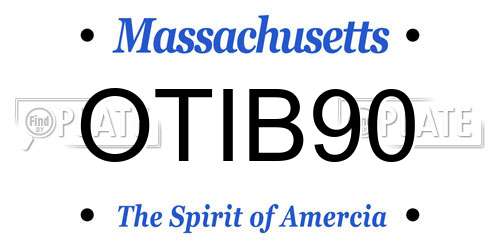 OTIB90 Massachusetts License Plate