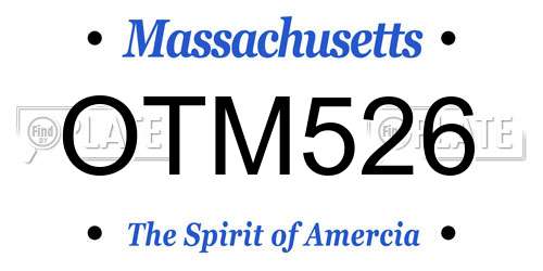 OTM526 Massachusetts License Plate