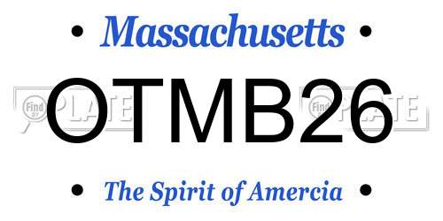 OTMB26 Massachusetts License Plate