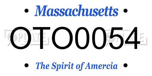 OTO0054 Massachusetts License Plate