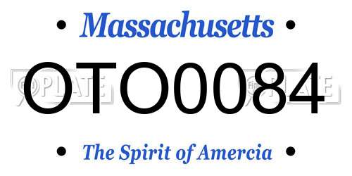 OTO0084 Massachusetts License Plate
