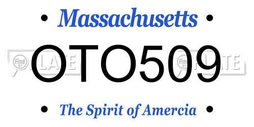 OTO509 Massachusetts License Plate