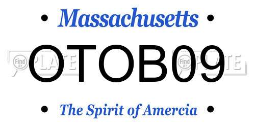 OTOB09 Massachusetts License Plate
