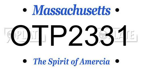 OTP2331 Massachusetts License Plate