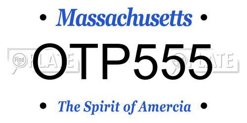 OTP555 Massachusetts License Plate