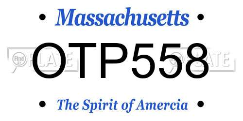 OTP558 Massachusetts License Plate