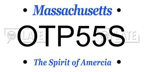 OTP55S Massachusetts License Plate