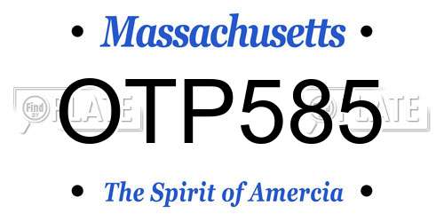 OTP585 Massachusetts License Plate