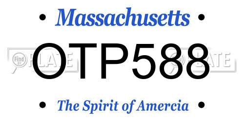OTP588 Massachusetts License Plate
