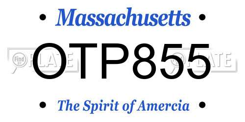 OTP855 Massachusetts License Plate