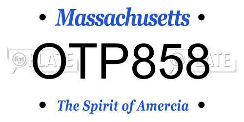 OTP858 Massachusetts License Plate