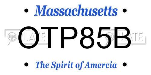 OTP85B Massachusetts License Plate