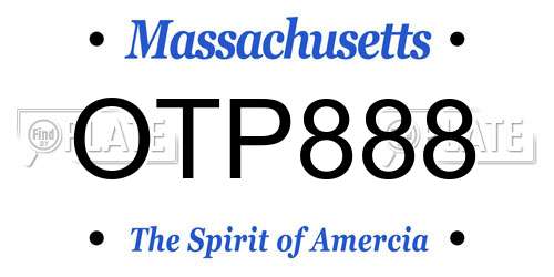 OTP888 Massachusetts License Plate
