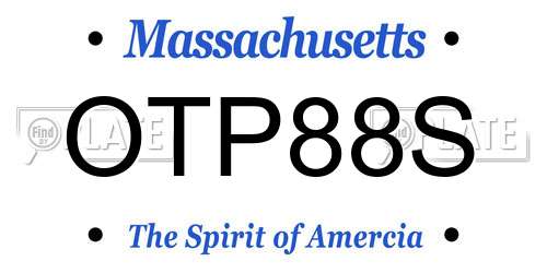 OTP88S Massachusetts License Plate