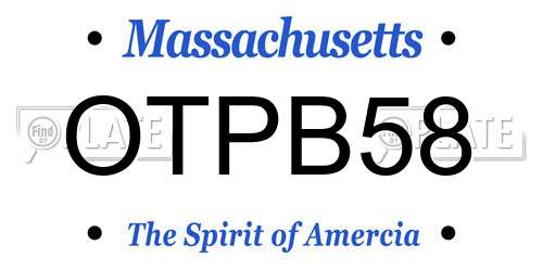 OTPB58 Massachusetts License Plate
