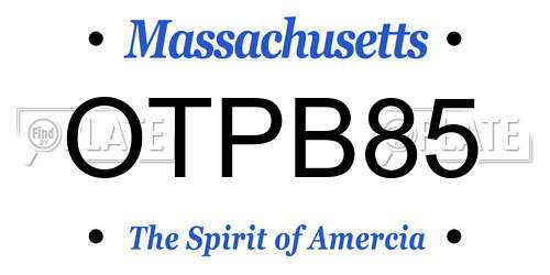 OTPB85 Massachusetts License Plate