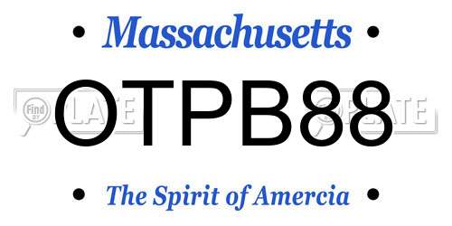 OTPB88 Massachusetts License Plate
