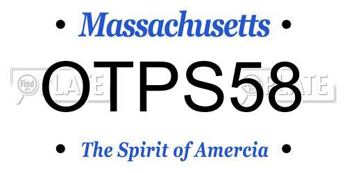 OTPS58 Massachusetts License Plate