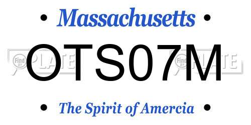 OTS07M Massachusetts License Plate