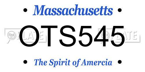 OTS545 Massachusetts License Plate