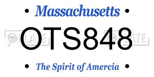 OTS848 Massachusetts License Plate