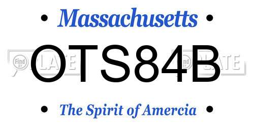 OTS84B Massachusetts License Plate