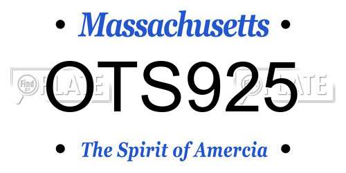 OTS925 Massachusetts License Plate