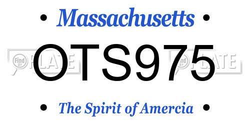 OTS975 Massachusetts License Plate