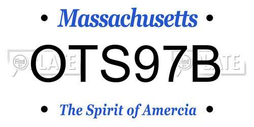 OTS97B Massachusetts License Plate