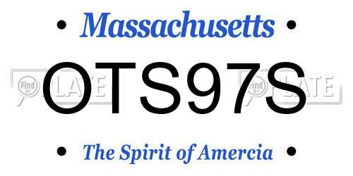 OTS97S Massachusetts License Plate