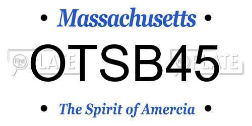 OTSB45 Massachusetts License Plate